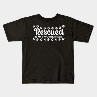 Rescued is my Favorite Breed Kids T-Shirt